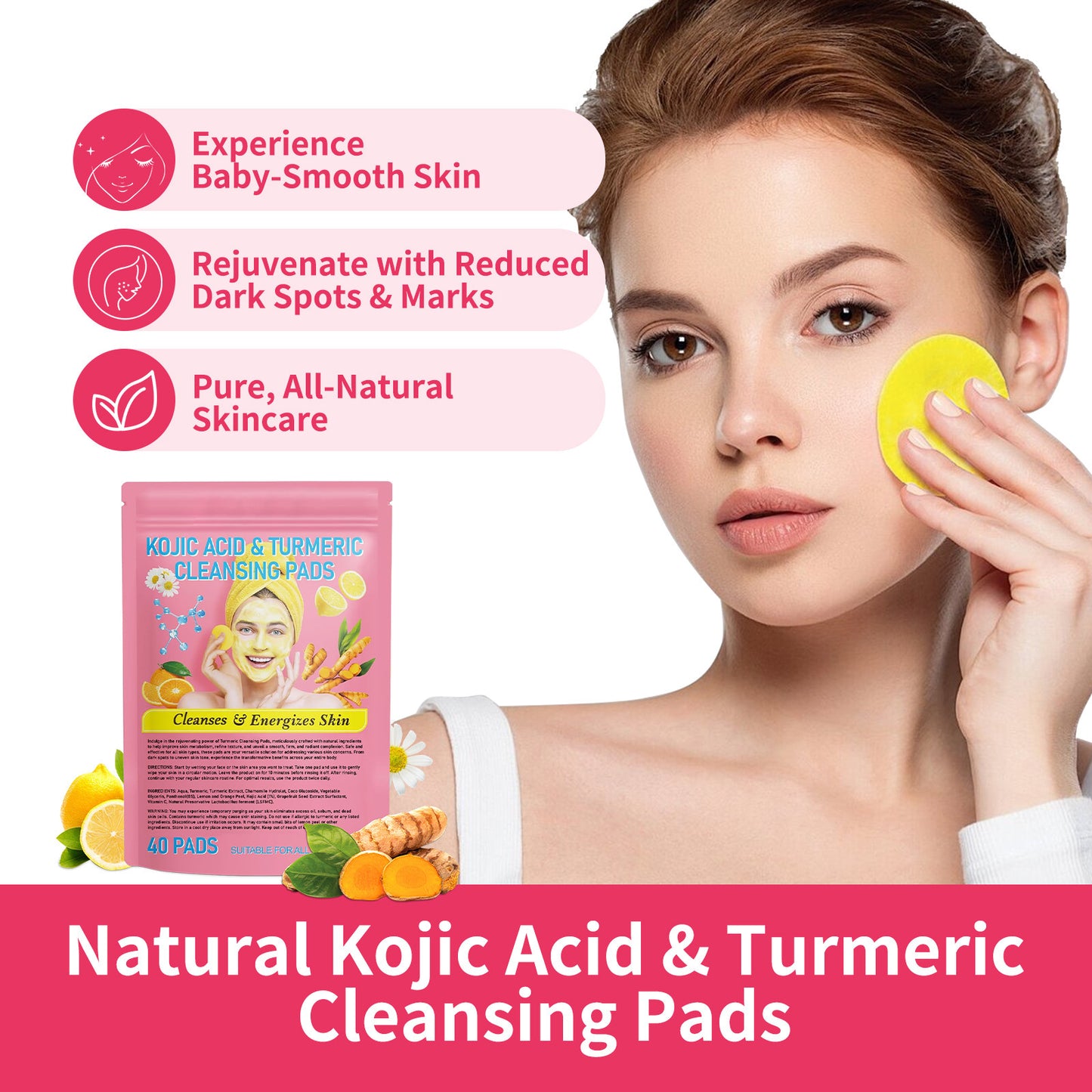 Turmeric Kojic Acid Cleansing Pads