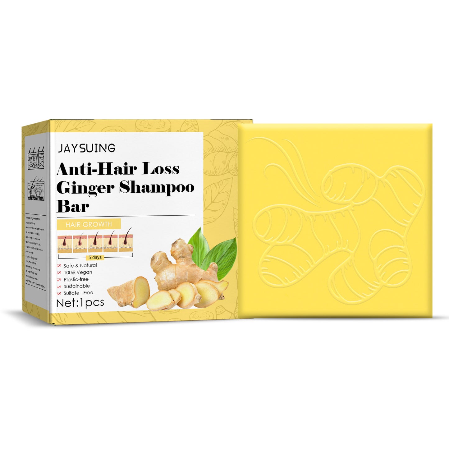 BeeFlex™ Ginger Hair Regrowth Shampoo Bar